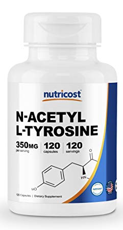 Nutricost N-Acetyl L-Tyrosine (NALT) 350mg, 120 Capsules - Gluten Free, Non-GMO