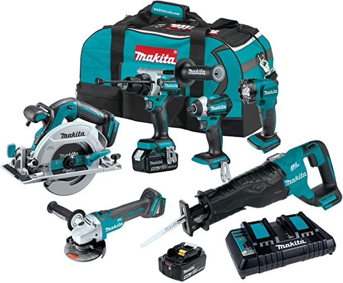 Makita XT616PT 18V LXT Lithium-Ion Brushless Cordless 6-Pc. Combo Kit (5.0Ah)