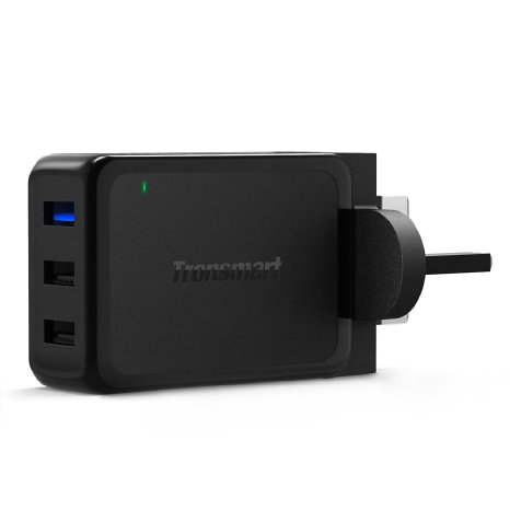 Tronsmart 42W 3 Ports USB Wall Charger with Qualcomm Quick Charge 3.0 & VoltIQ Adaptive Charging Technology for HTC 10, Galaxy S7, S7 Edge, S6, LG G5, G4, Nexus 6, iPhone and More - Black