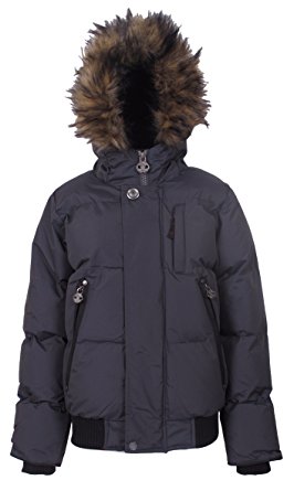 J. Whistler Boy's Summit Quilted Insulated Puffer Snorkel Bomber Jacket Coat