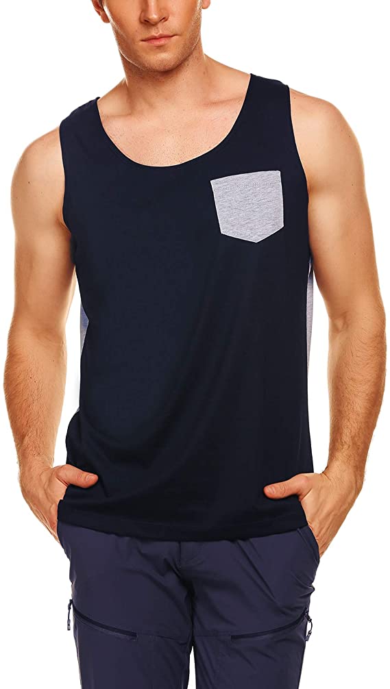 COOFANDY Men's Athletic Tank Top Casual Sleeveless Shirt with Pocket for Gym Sport and Training