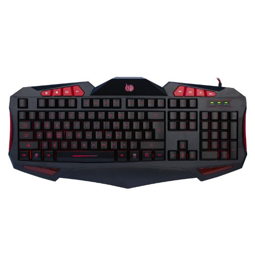 LELEC 3-Color Backlit LED Illuminated Professional Computer Wired Gaming Keyboard A40011