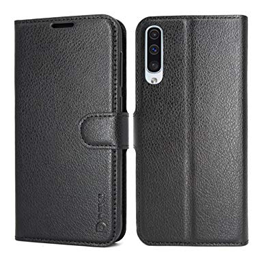 Dekii Samsung Galaxy A50 Case Wallet Black, Galaxy A50 Leather Flip Case with Card Holder Kickstand for Men Women, Slim Full Body Magnetic Protective Phone Case Cover for Galaxy A50 (6.4 Inch, 2019)