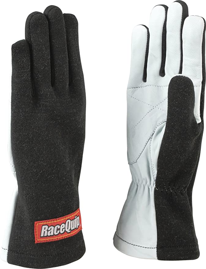 RaceQuip 350005 350 Series Large Black Single Layer Driving Gloves