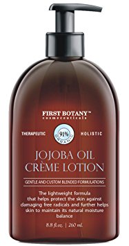 Jojoba Oil Crème lotion 9 fl oz - Organic, Moisturizing, Hydrating, Anti aging and Massage lotion - the best body lotion for men and women that works on your face, neck, hands, hairs and feet.