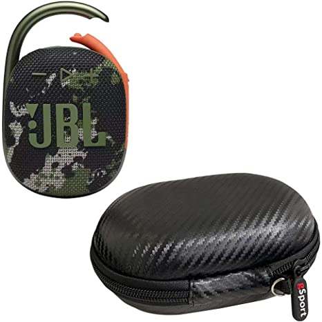 JBL Clip 4 Waterproof Portable Bluetooth Speaker Bundle with gSport Carbon Fiber Case (Green Camo)