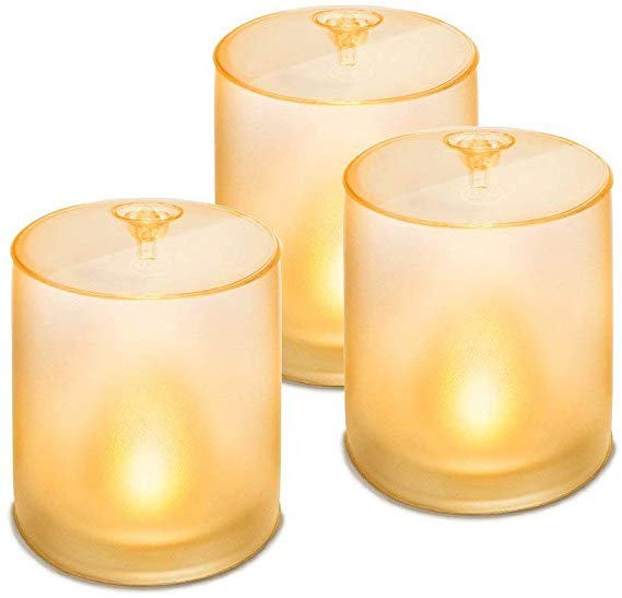 MPOWERD Luci Candle Trio - 3 Pack of Soft Frosted Flameless Solar Candles