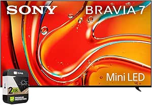 Sony K85XR70 BRAVIA 7 85 inch 4K HDR Smart QLED Mini-LED TV 2024 Bundle with 2 YR CPS Enhanced Protection Pack