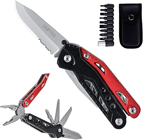 Siupro Multitool Pocket Plier, Multi tool Stainless Steel folding utility Knife for men, Tactical Saw, Screwdriver, Bottle Opener set, Perfect for Survival, Camping, Hiking