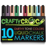 Crafty Croc Chalk Markers Artist Quality with Earth Colored Ink for Fall Designs Stencil Use Large Ten Pack 100 Guarantee