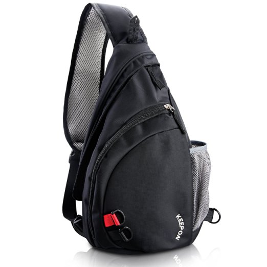 KEEPON Sling Bag Shoulder Bag Multipurpose Daypack Swagger Bag Travel/Hiking/Camping Backpack for Men & Women