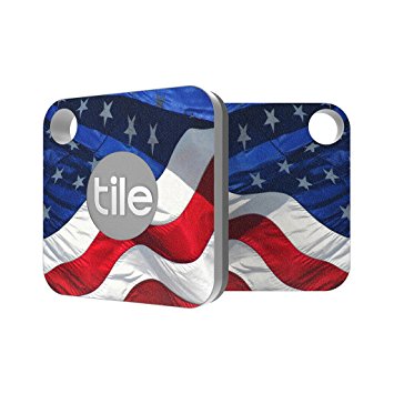 Tile Mate Compatible - USA Waving American Flag Premium Skin Decal by Aretty (2 - Pack)