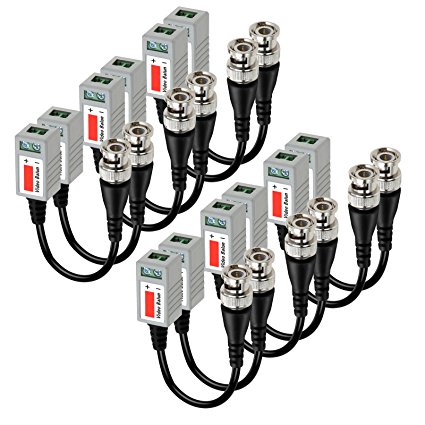 NEXTANY® 6 PAIRS (12 Pcs) Mini CCTV BNC Video Balun Transceiver Cable