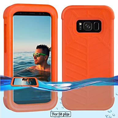 Temdan Galaxy S8 plus Floating Case with a 0.2mm clear&thin Waterproof Bag Shockproof Lifejacket Case for Samsung Galaxy S8 plus (6.2inch) -Orange