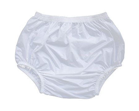Haian Adult Incontinence Pull-on Plastic Pants Color White 3 Pack (Medium)