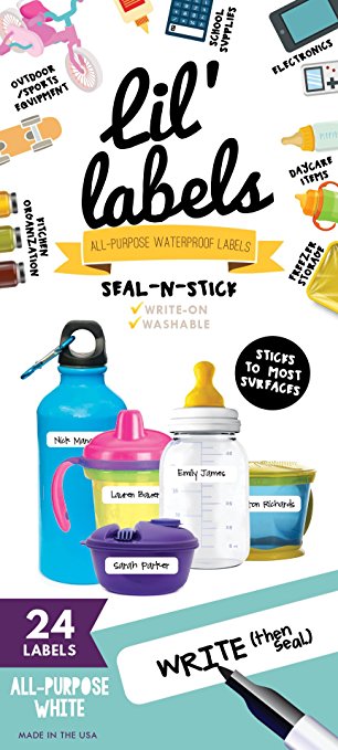 Waterproof Labels, Multipurpose, Self-Laminating Labels, Dishwasher-safe, Write-On for Home Organization and Kitchen Labels (All-Purpose White)