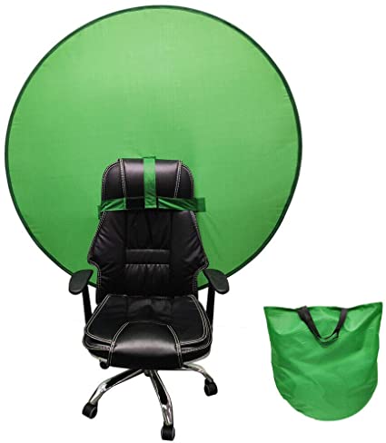 Portable Webcam Background,2021 Green Background Screen Portable 4.65ft for Photo Video Studio,Collapsible Background,Single-Side Chromakey Green Screen for Chair