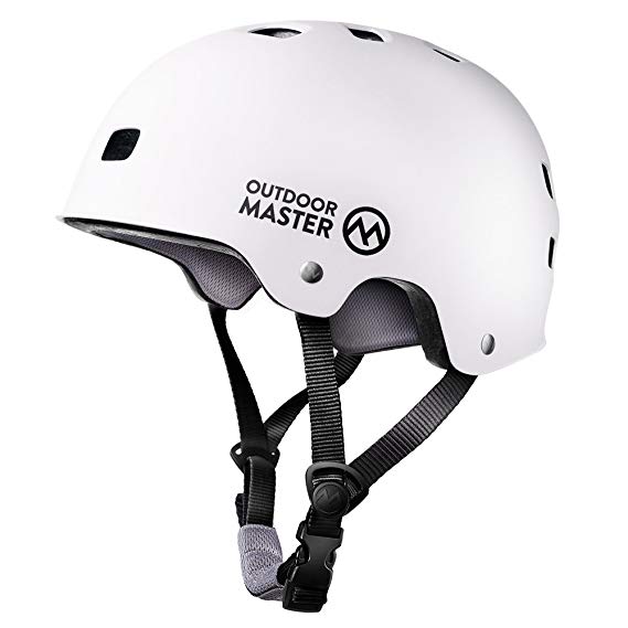 OutdoorMaster Skateboard Helmet - CPSC Certified Lightweight, Low-Profile Skate & BMX Helmet with Removable Lining - 12 Vents Ventilation System - for Kids, Youth & Adults