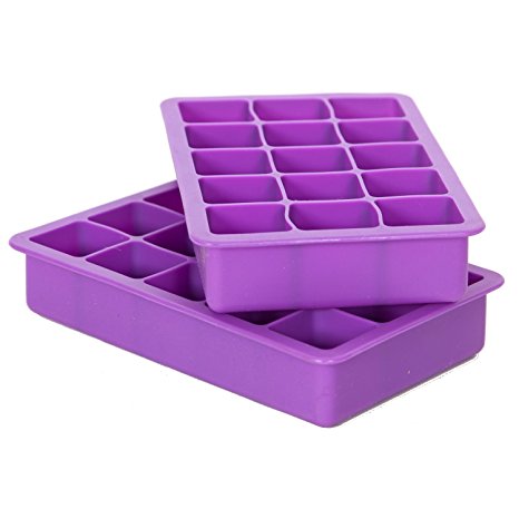 Elbee Coolest 15-Cube Silicone Ice Tray - 2-Piece Mold Set - Make 30 Cubes!