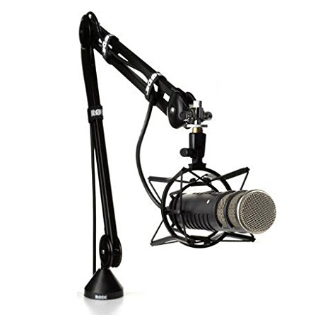 Ultimate Broadcast Bundle: Rode Procaster – Large Capsule Broadcast Quality Dynamic Microphone with Rode PSA 1 Swivel Mount Studio Microphone Boom Arm and Rode PSM 1 Shockmount; For Broadcasting