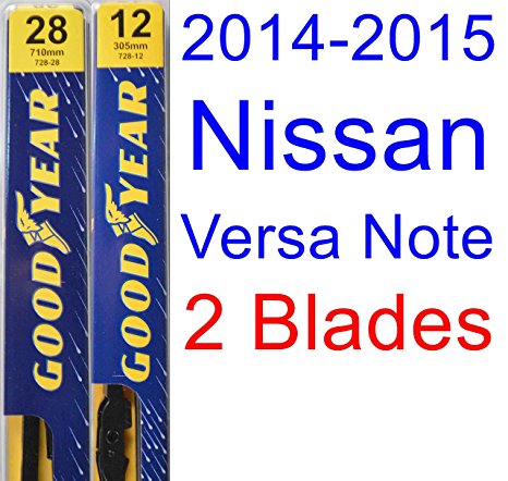 2014-2015 Nissan Versa Note Replacement Wiper Blade Set/Kit (Set of 2 Blades) (Goodyear Wiper Blades-Premium)