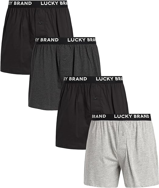 Lucky Brand Men's Underwear - Classic Knit Boxers (4 Pack)