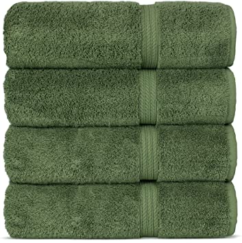Chakir Turkish Linens Long-Staple Turkish Cotton Towel Set (Bath Towel, Moss)