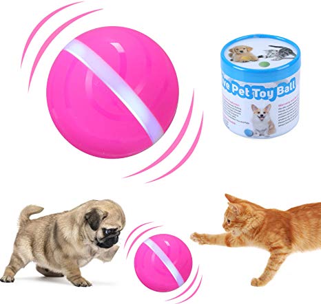 Ritatsar Upgraded Interactive Pet Toy Ball for Cat Dog,Built-in Gravity Sensor,USB Rechargeable,360 Degree Auto Rolling/Turn Off,RGB LED Lights,Waterproof Durable Rubber Smart Train Chase Wicked Toys