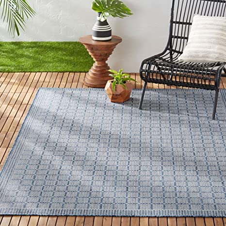 Nicole Miller New York Patio Country Luna Indoor/Outdoor Area Rug, Blue/Gray, 7'9"x10'2" Rectangle