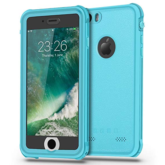 ImpactStrong iPhone 6 Plus Waterproof Case [Fingerprint ID Compatible] Slim Full Body Protection for Apple iPhone 6 Plus & 6s Plus (5.5") - OL Sky Blue