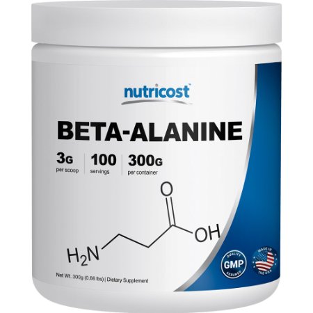 Nutricost Beta Alanine - Pure Beta Alanine 300G - 100 Pure - Best to Improve Your Workout