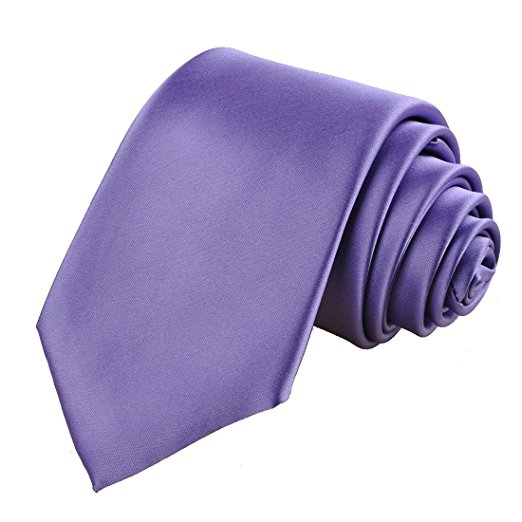 KissTies Mens Solid Satin Tie Pure Color Necktie Wedding Ties   Gift Box