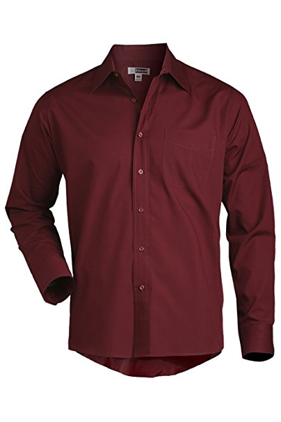 Edwards Garment Men's Long Sleeve Service Broadcloth Dress Shirt