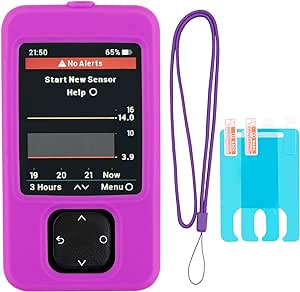 Case for Dexcom G7 Receiver with Neck Lanyard and 2PCS Screen Protector (Purple)