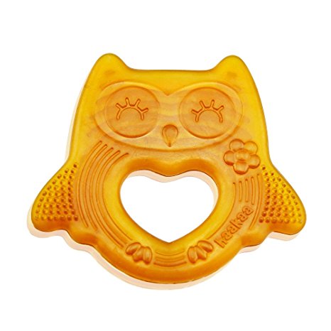 Haakaa Natural Owl Smiling Teether 100% Natural Malaysia Allergen Free Baby Teether