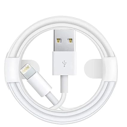 FOX-COM Apple Original USB Cable, Compatible with iPhone Xs Max/Xr/Xs 11/11 Pro / 11 Pro Max / 12/12 Pro / 12 Mini / 13/14 / 14 Pro Series and IPad Air/Mini, Sync & Charge Lightning Cable (White)