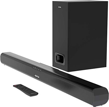 AZATOM Studio Premier Soundbar with Subwoofer, 120W, 3D Surround Sound for TV. Wall Mountable, HDMI Input, Optical Input, RCA Cable, Bluetooth, Remote Control (32inch)