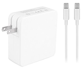 KUPPET 87W Macbook USB-C Power Adapter Charger,Replacement Charger Adapter for Apple Macbook 15 inch with USB-C to USB-C Charge Cable.