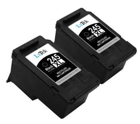 LxTek Remanufactured Ink Cartridge Replacement For Canon PG-245XL PG-245 245XL 245 XL (2 Black) High Yield For PIXMA iP2820 MG2420 MG2920 MG2922 MG2924 MX492 Printer - Shows Accurate Ink Level