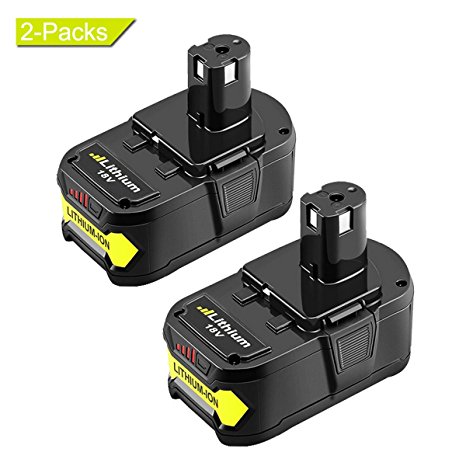 P102 for Ryobi Lithium 18v Battery 4.0Ah Replacement One Plus P103 P104 P107 P108 High Capacity Cordless Drill Batteries(2 Packs)