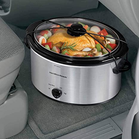 Hamilton Beach 5-Quart Portable Slow Cooker, Silver