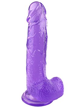 Realistic Dildo Huge Cock Realistic Penis With Suction Cup Base Adult Sex Toy (Purple)
