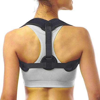 WenderGo Back Brace Posture Corrector Support Double Belt Posture Correction for Upper Back Adjustable Straps Breathable Comfortable for Men or Women