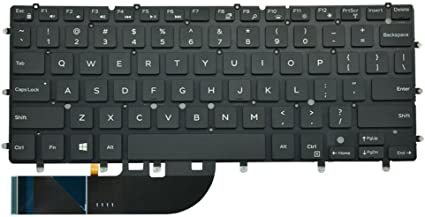 Eathtek Replacement Keyboard with Backlit Without Frame for DELL XPS 13 9343 13-9343 13-9350 Series Black US Layout