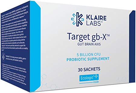 Klaire Labs Target gb-X - Mood Probiotic Powder, Bifidobacterium   Lactobacillus Gut Brain Axis Support, 30 Shelf Stable Sachets