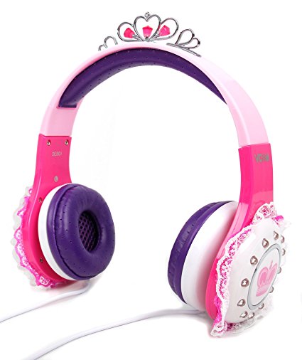 DURAGADGET Limited Edition Children's 'Princess' Tiara Headphones in Pink & Purple with Pretty Lace Detailing for the Easypix Kiddypad, Easypix MonsterPad EP751 & Easypix MonsterPad EP770
