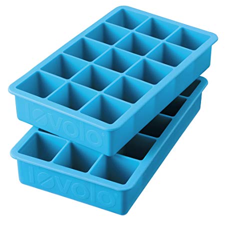 Tovolo Perfect Cube Ice Trays, Ice Blue-Set of 2