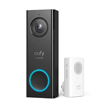 Eufy Security Wi-Fi Video Doorbell, 2K Resolution, Real-Time Response, No Monthly Fees, Secure Local Storage, Ready for Any Weather, Free Wireless Electronic Chime, Requires Existing Doorbell Wires