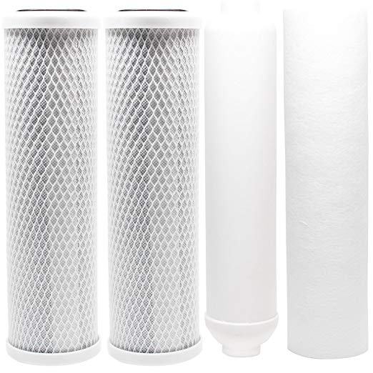 Replacement Filter Kit for Watts RO-TFM-5SV RO System - Includes Carbon Block Filters, PP Sediment Filter & Inline Filter Cartridge by CFS