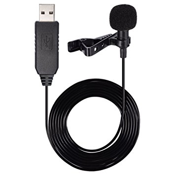 Mic for Computer, PChero USB Lavalier Lapel Clip-on Omnidirectional Condenser Mic Microphone for Laptop PC Macbook